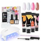 Poly Nail Gel Kit with UV Lamp - 4 Colors 15ml Poly Gel Nail Gel Extension
