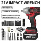Max. 300Nm 1/2'' Electric Impact Wrench Cordless Gun Drill Driver With Li-ion Battery