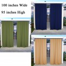 Outdoor Curtains Drapes UV Protection Tab Top Wind Resistant Panels Blackout Thermal Insulated