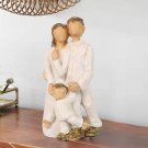 Three Members Family Sculpture Resin Loving Family Statue Decor