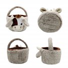 Cute Plush Cow Basket  Buckets with Plush Ear Doll Soft Stuffed Toy Kids Gifts Hugging 25cm
