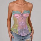 Women Sexy Crop Tops Corset Bustier Lingerie Strapless Tank Top Lace Vest See Through Gracious