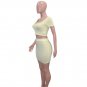 2 Piece Women Suits Tops Hip Skirt V Neck Short Sleeve Sheer Summer