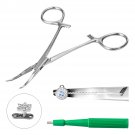 Body Piercing Clamp Forceps  Bent Sharp Ends Sponge Needles