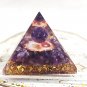 65mm Magic Natural Crystal Orgonite Pyramid Reiki Amethyst Sphere Energy Healing Chakra Meditation