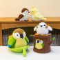 Simulation Eurasian Parrot Tit Bird Plush Doll Stuffed Animal Toy Kids Gift
