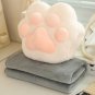 Cute Cat Claw Pillow with Blacket Plush Car Office Nap Pillow Animal