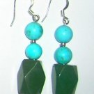 Turquoise with green Aventurin earrings