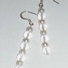 Long pearls and claer Crystals earrings