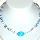 Blue Quartz with Turquoise Howalite center piece.