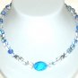 Blue Quartz with Turquoise Howalite center piece.