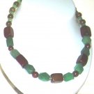 Brown Jade and green Aventurin necklace
