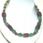 Brown Jade and green Aventurin necklace