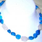 Turquoise Howalite and Rose quarts necklace