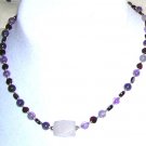 Garnet with Ametyst and Rose quarts pandent