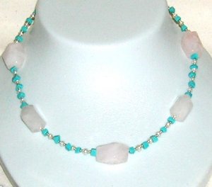 Turquoise with Rose quarts