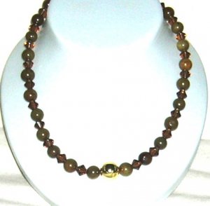 Brown Jade with brown Crystals