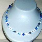 Blue Quartz with two small silver balls