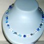 Blue Quartz with two small silver balls