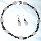 Rose Quarts with Garnet set