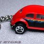 KEY CHAIN RING RED WITH FLAME VOLKSWAGEN VW BEETLE OLD BUG NEW CUSTOM EDITION 3D