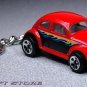 KEY CHAIN RING RED WITH FLAME VOLKSWAGEN VW BEETLE OLD BUG NEW CUSTOM EDITION 3D