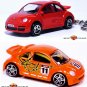2 LOT KEY CHAIN RED & ORANGE VW NEW BEETLE RSI VOLKSWAGEN CUSTOM LIMITED EDITION