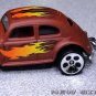 KEY CHAIN RING BROWN WITH FLAME VOLKSWAGEN VW BEETLE OLD BUG NEW CUSTOM EDITION