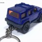 KEY CHAIN BLUE JEEP WRANGLER UNLIMITED 4X4 LIFTED BLACK RIMS CUSTOM LTD EDITION