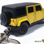 KEY CHAIN YELLOW JEEP WRANGLER 4X4 BLACK RIMS TINTED WINDOWS CUSTOM LTD EDITION