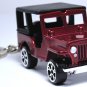 RARE KEY CHAIN BLACK & RED JEEP WILLYS/AMC/OVERLAND 4X4 CJ4 CJ5 NEW CUSTOM LTD