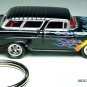 RARE KEY CHAIN BLACK FLAMED 56/1956 CHEVY NOMAD CHEVROLET CUSTOM LIMITED EDITION