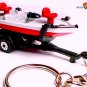 RARE KEY CHAIN RING FISHING BOAT BASS FLY DRIFT & TRAILER CUSTOM LIMITED EDITION