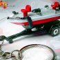 RARE KEY CHAIN RING FISHING BOAT BASS FLY DRIFT & TRAILER CUSTOM LIMITED EDITION