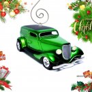 RARE CHRISTMAS ORNAMENT SANTA GREEN 1933 FORD DELIVERY REAR VIEW MIRROR HANGER RARE CHRISTMAS ORNAMENT SANTA GREEN 1933 FORD DELIVERY REAR VIEW MIRROR HANGER