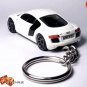 RARE KEY CHAIN RING WHITE BLACK AUDI R8 EUROPE SUPER CAR CUSTOM LIMITED EDITION