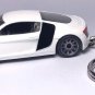 RARE KEY CHAIN RING WHITE BLACK AUDI R8 EUROPE SUPER CAR CUSTOM LIMITED EDITION