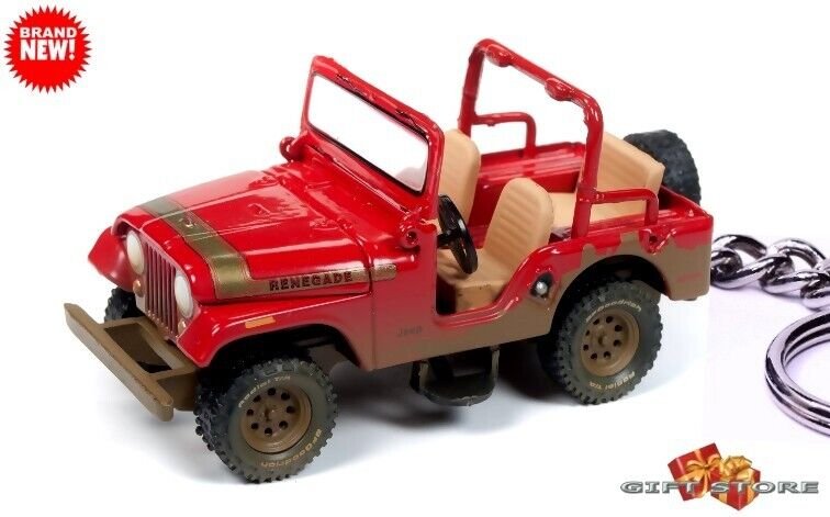 RARE KEY CHAIN RED JEEP RENEGADE CJ5 WRANGLER KAISER AMC CUSTOM LIMITED EDITION