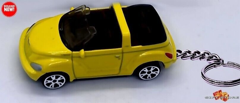 RARE KEYCHAIN YELLOW CHRYSLER PT CRUISER CONVERTIBLE CUSTOM GREAT for GIFT