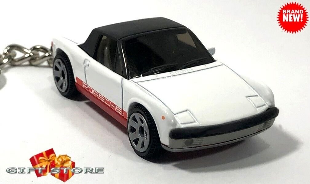 VERY RARE KEYCHAIN WHITE BLACK VW VOLKSWAGEN PORSCHE 914/6 TARGA GREAT GIFT
