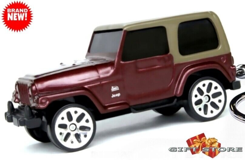 RARE KEYCHAIN BROWN TAN JEEP WRANGLER SAHARA CUSTOM Ltd EDITION GREAT GIFT