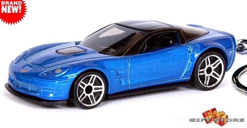 RARE KEYCHAIN BLUE CHEVY CORVETTE C6 ZR1 CHEVROLET CUSTOM Ltd GREAT GIFT
