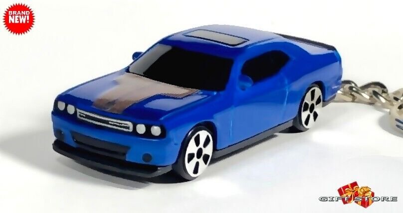 RARE KEYCHAIN BLUE DODGE CHALLENGER NEW CUSTOM Ltd Ed GREAT GIFT DISPLAY