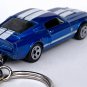 RARE KEYCHAIN BLUE 67 FORD SHELBY MUSTANG GT500 & KR 68 COBRA GREAT GIFT