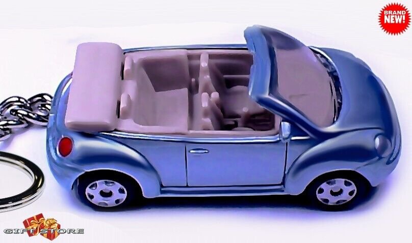 RARE KEYCHAIN BLUE NEW  BEETLE CONVERTIBLE CUSTOM GREAT GIFT