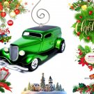 RARE CHRISTMAS ORNAMENT GREEN GRINCH FORD™ CUSTOM CHOPPED TOP GREAT GIFT