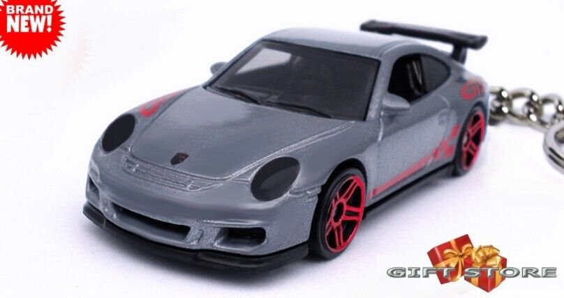 HTF RARE KEYCHAIN SILVER PORSCHE 911 GT3 CUSTOM Ltd Ed. GREAT GIFT