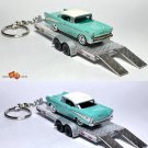 VERY RARE KEYCHAIN 2 LOT TURQUOISE 57 CHEVY™ + TRAILER HAULER GREAT GIFT