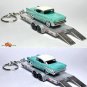 VERY RARE KEYCHAIN 2 LOT TURQUOISE 57 CHEVY™ + TRAILER HAULER GREAT GIFT