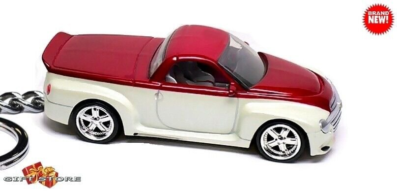 RARE KEYCHAIN WHITE CHEVY SSR CUSTOM Ltd Ed. GREAT GIFT For DESK DISPLAY